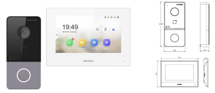 Zestaw wideodomofon Hikvision DS-KIS603-P-W - IP WiFi, 2Mpx